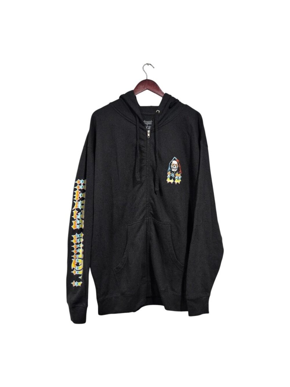 Liquid Death Men’s Black Full-zip Hoodie With Grim Reaper Logo Size XL